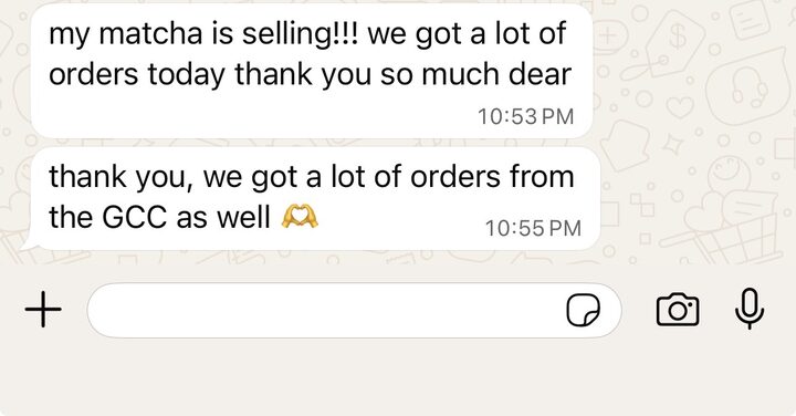 Customer message from a client brand
